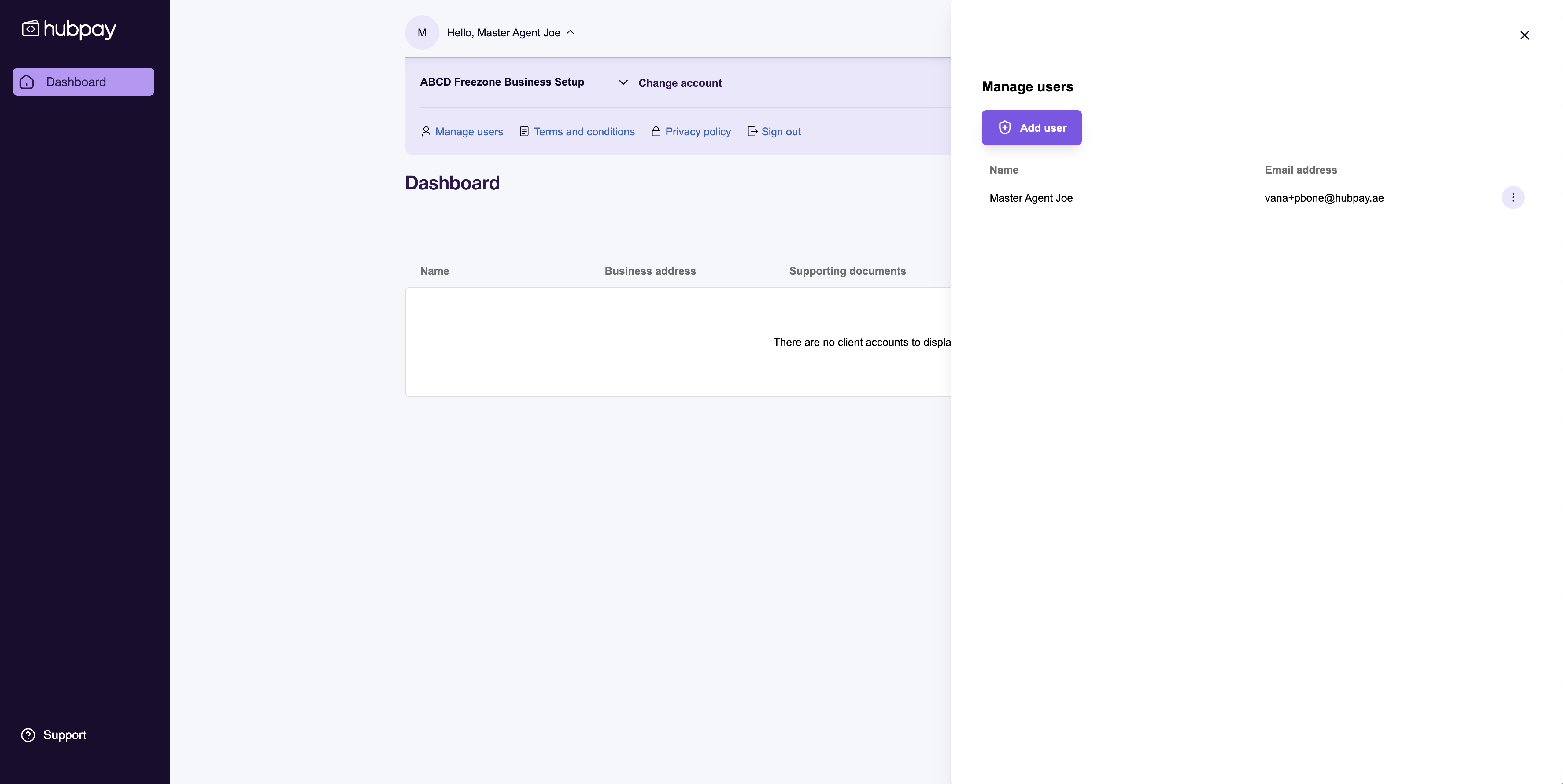 Add user button