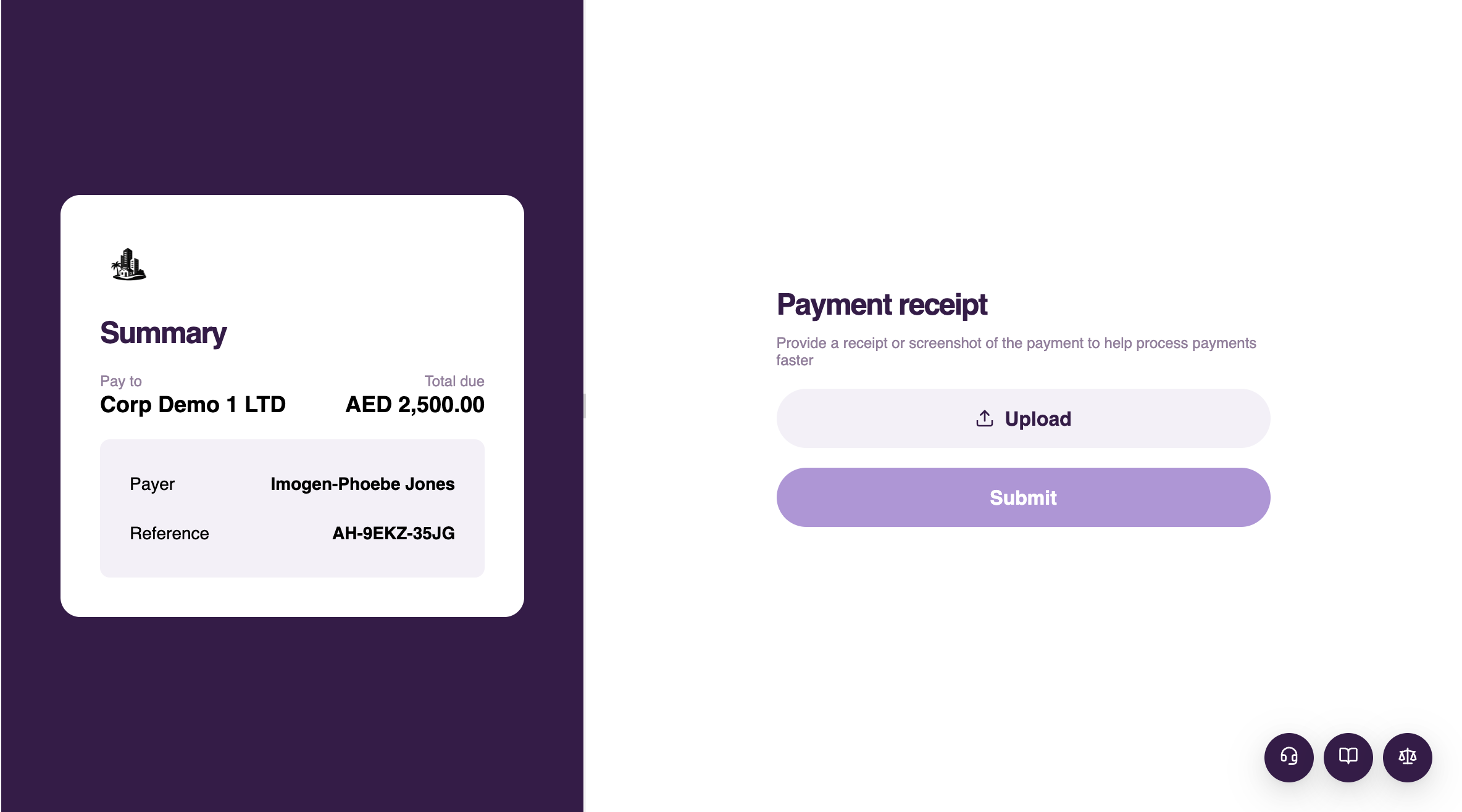 Uploading proof of payment for bank transfer